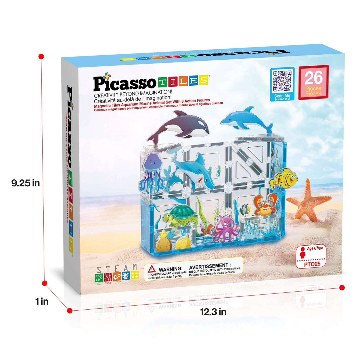 PicassoTiles - PicassoTiles 26 Piece Marine World Magnetic Building Set