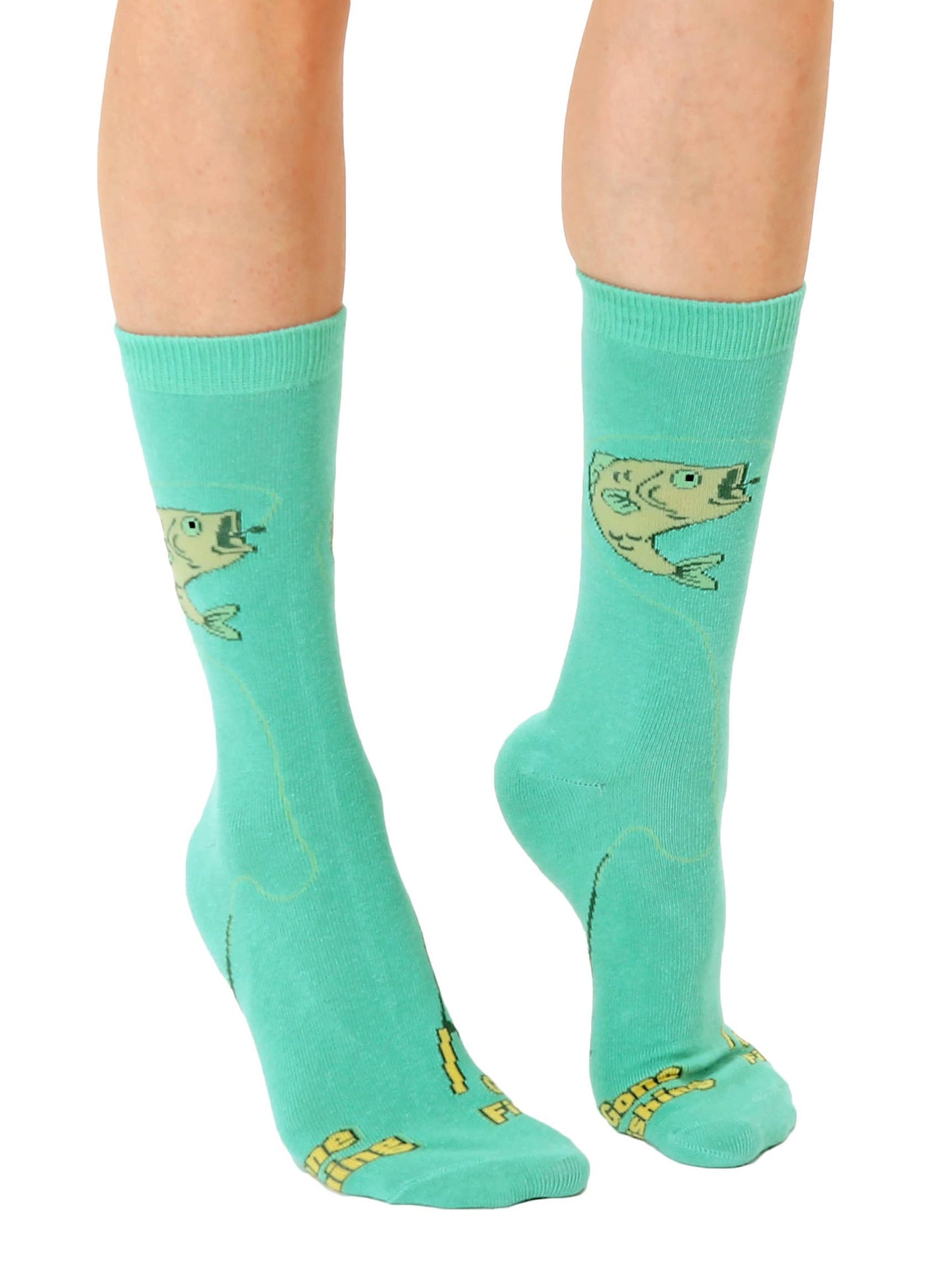"Gone Fishing" - Green Socks