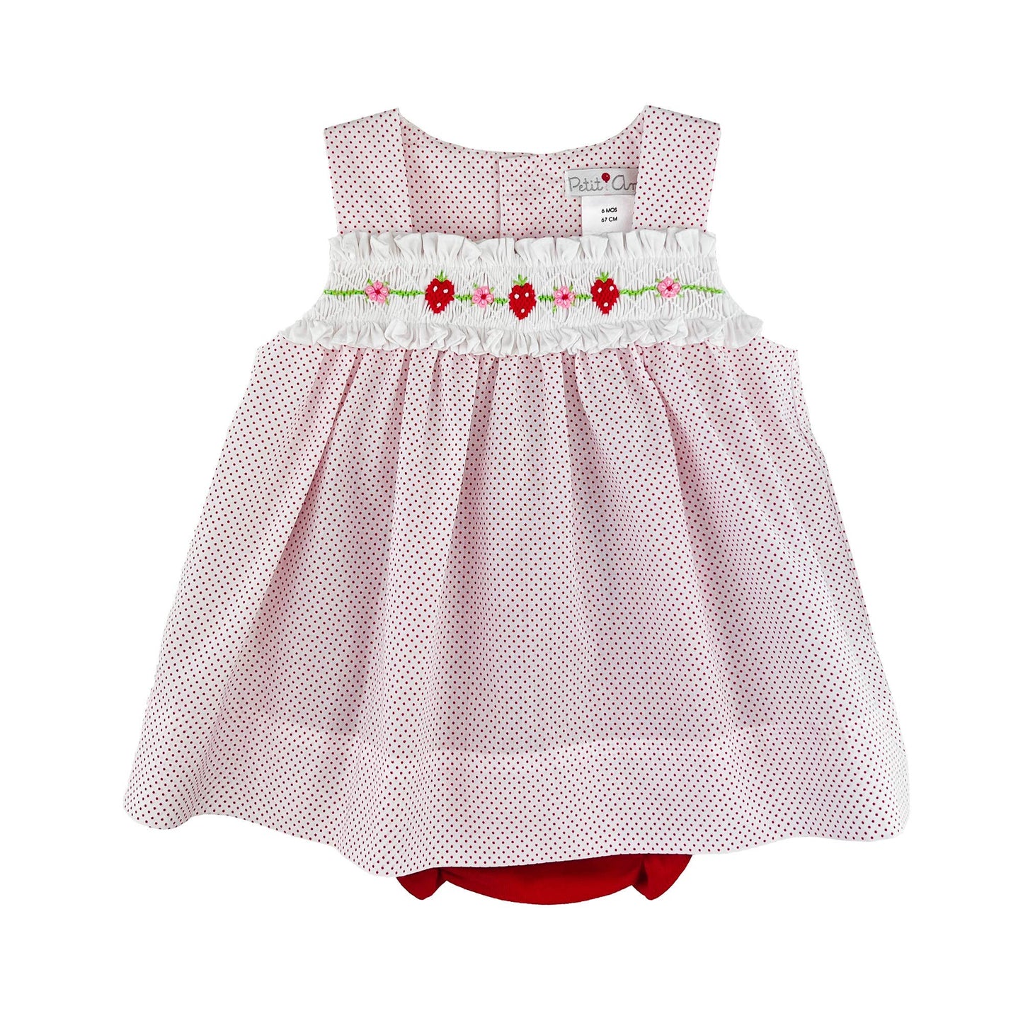 Petit Ami & Zubels - Suntop & Bloomer Set with Strawberry Smocking
