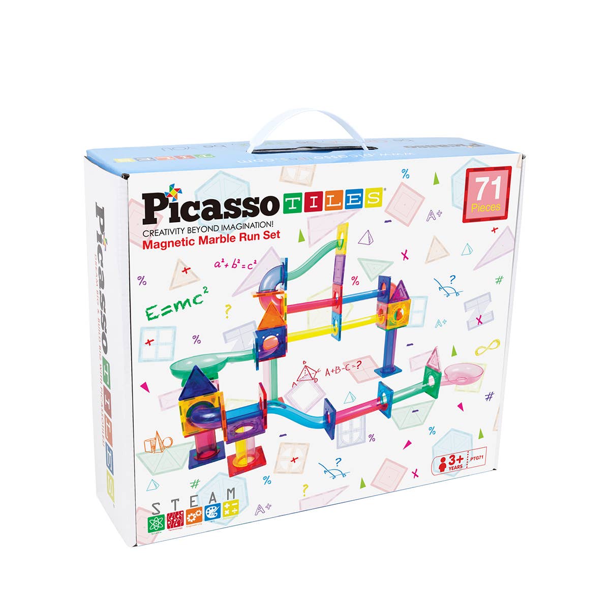 PicassoTiles - PicassoTiles 71pc Marble Run Building Blocks