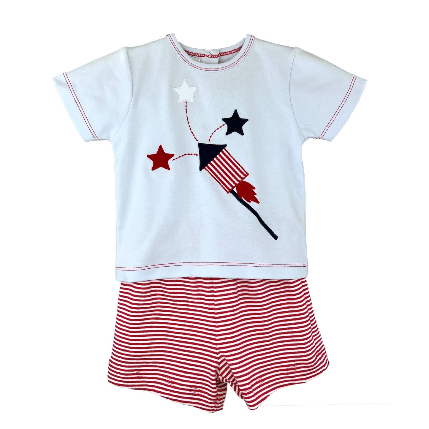 Petit Ami & Zubels - Knit Patriotic Shirt & Short Set