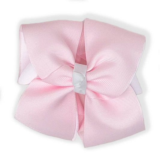 Pink & White Double Layer Bow (White Knot) - Headband