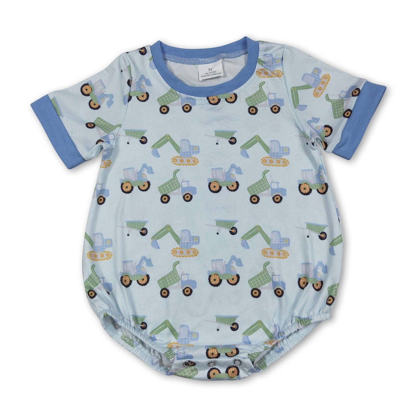 Short Sleeve Blue/Green Costruction Bubble