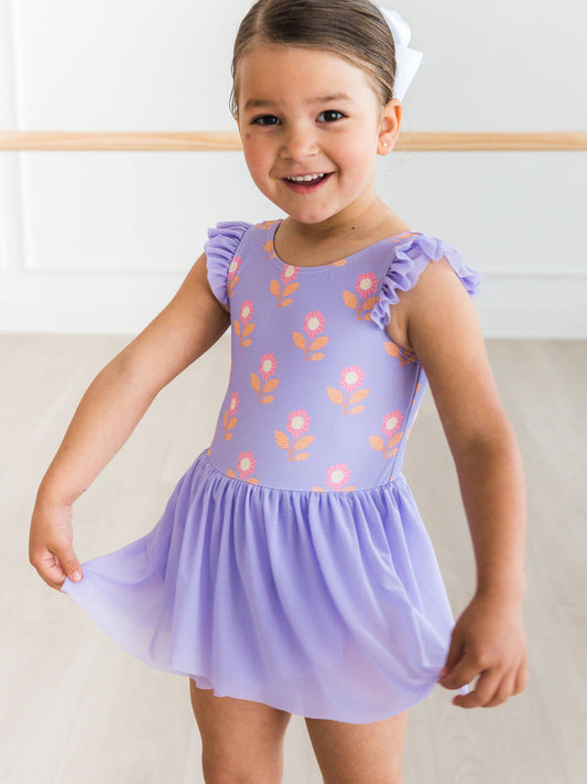Petunia Petals Flutter Sleeve Dance & Gymnastics Leotard