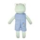 Petit Ami & Zubels - Knit Frog Doll with Blue Check Dragonfly Romper