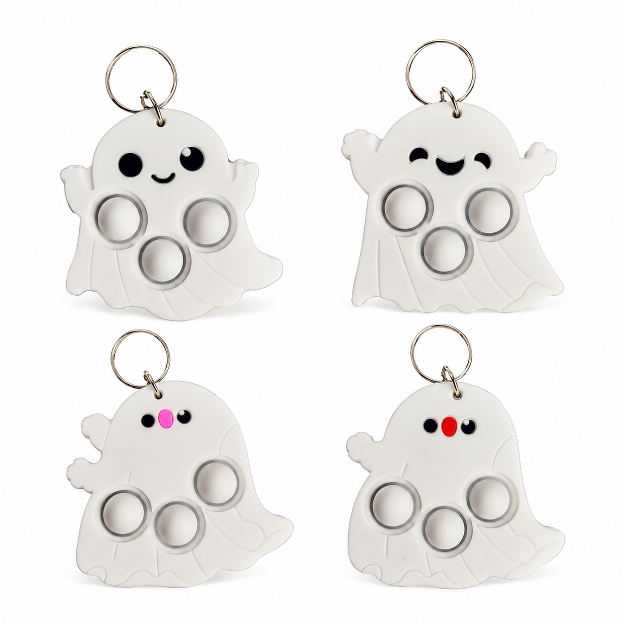Spooky Ghost Pop It Fidget Keychains