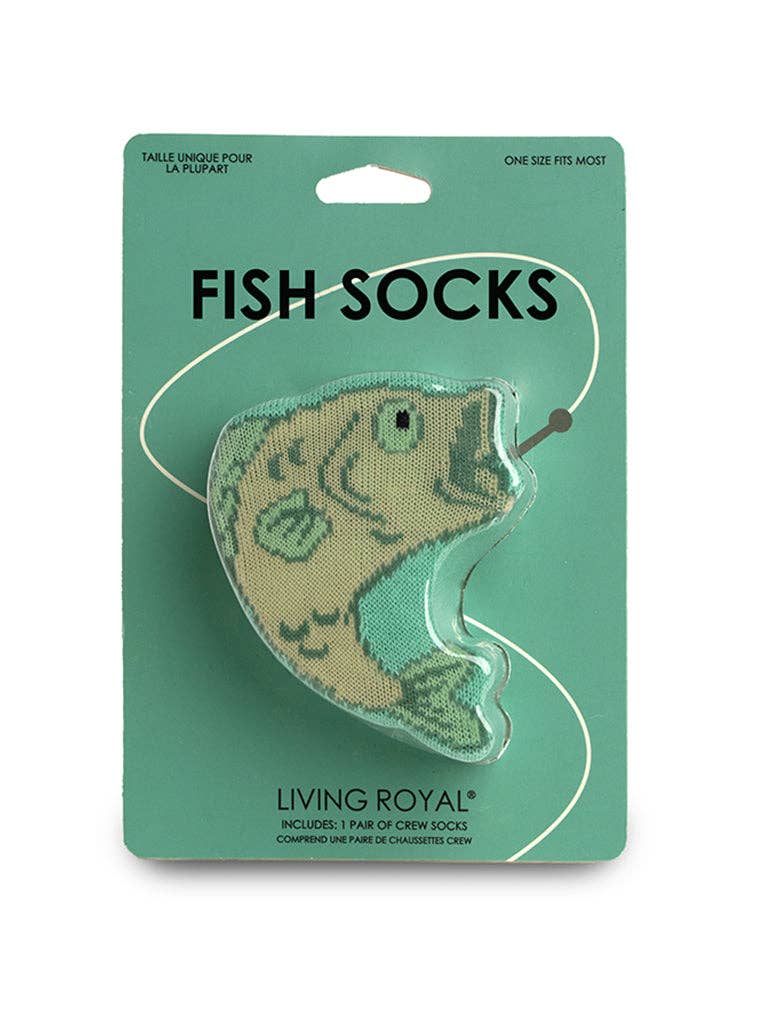 "Gone Fishing" - Green Socks