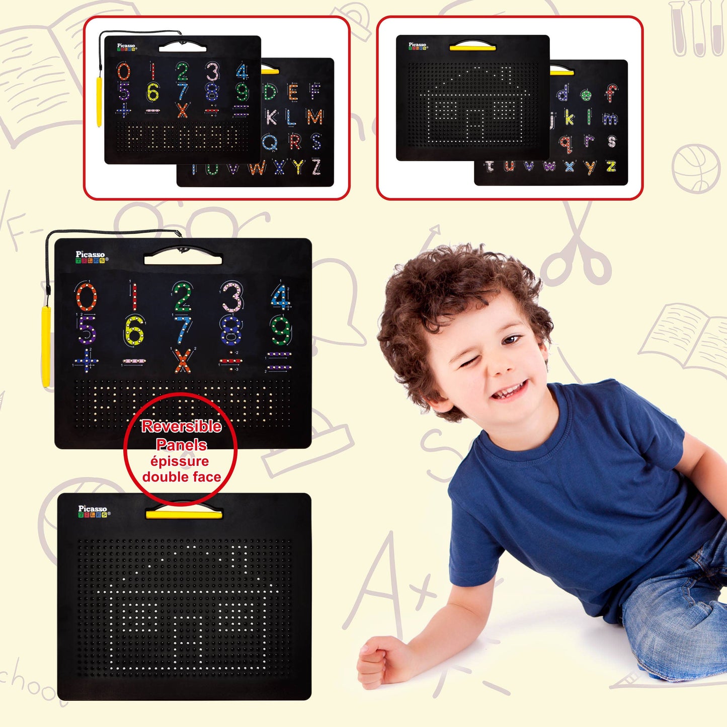PicassoTiles - PicassoTiles 2PK Magnetic Educational Drawing Tablet Pad