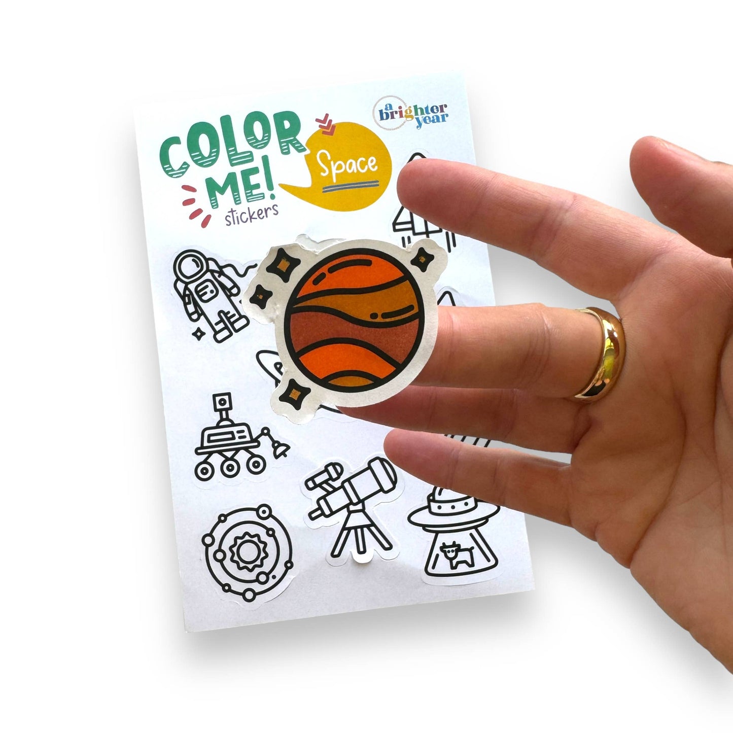 A Brighter Year - Color Your Own Space High Quality Sticker for Kids & Baby