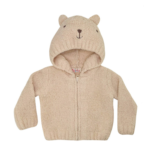 Chenille Bear Hooded Zip Up Jacket