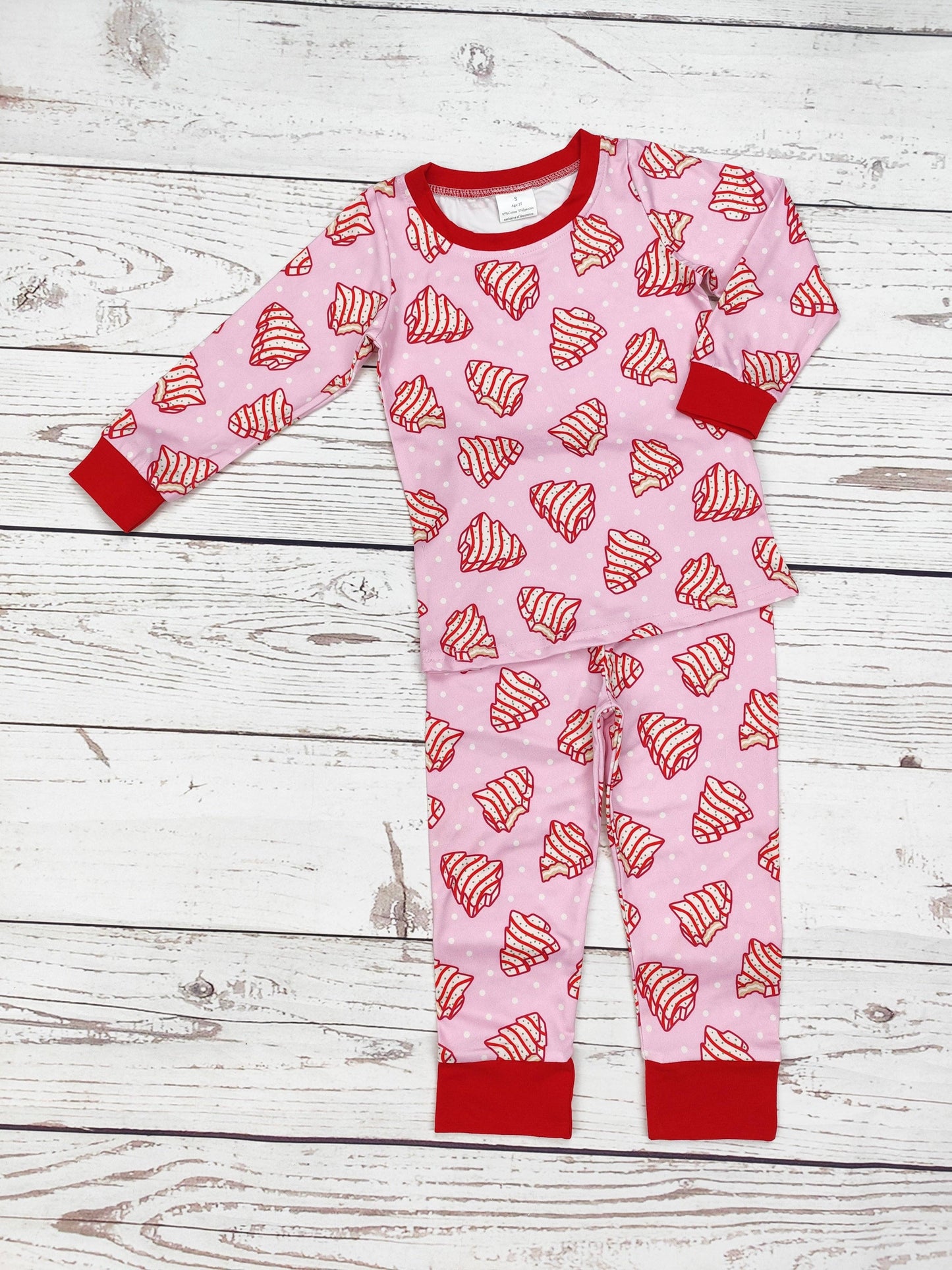 Girls Christmas Tree Cake Pajamas