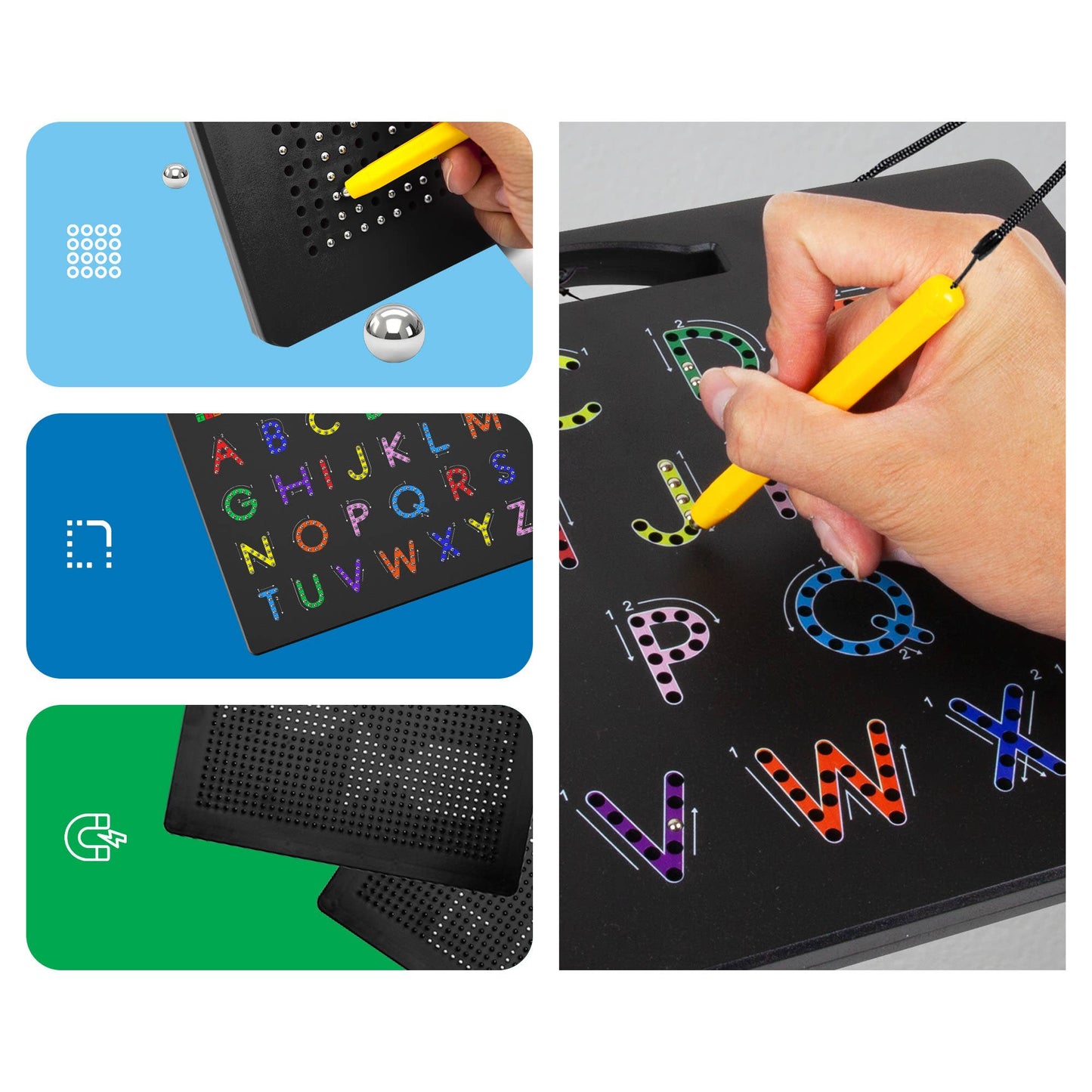 PicassoTiles - PicassoTiles Double-Sided Magnetic Drawing Tablet Pad
