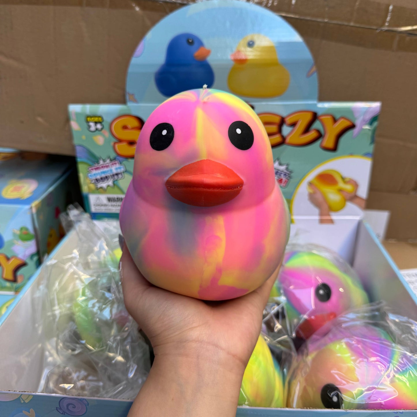 JUMBO Tiedye Rubber Duck Squishy
