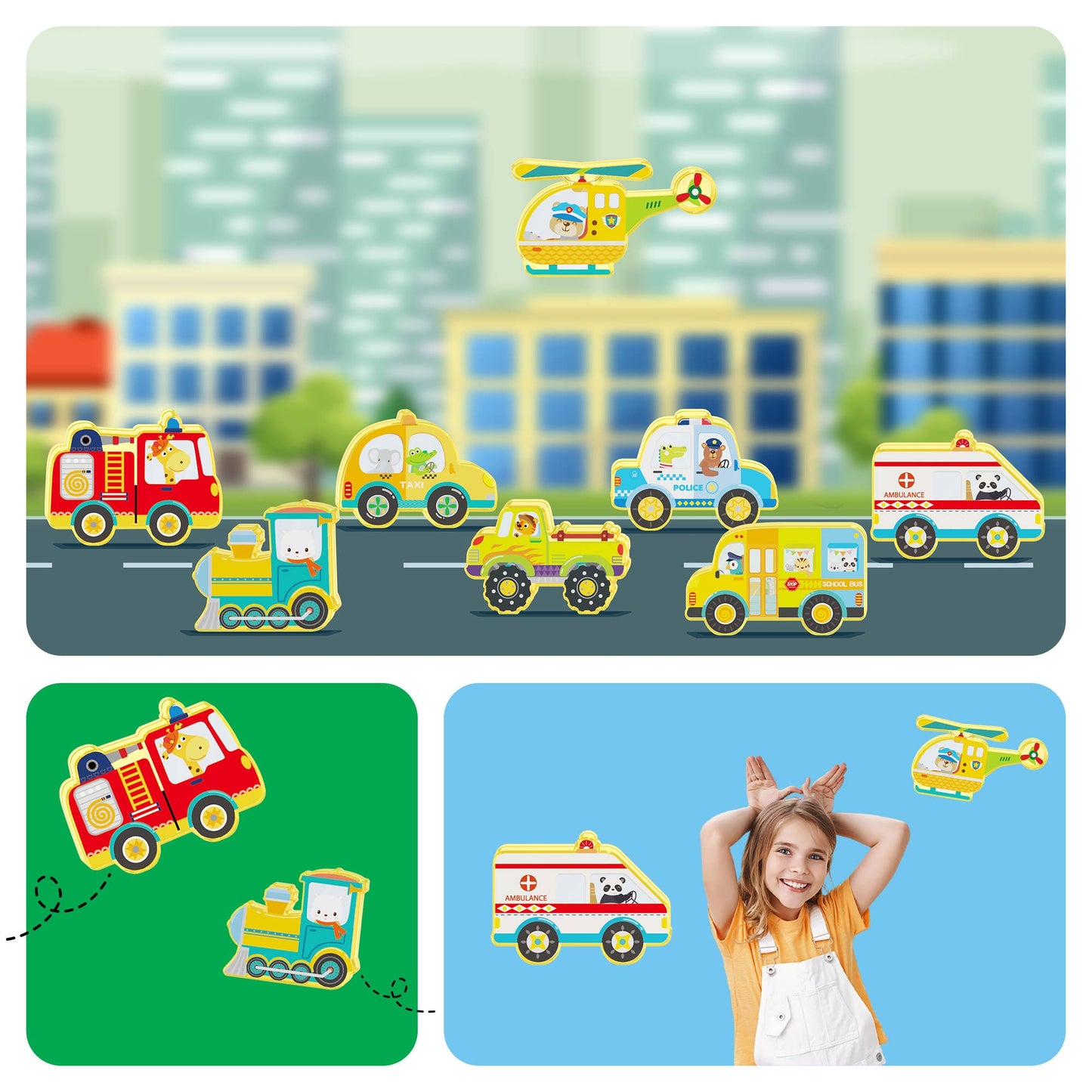 PicassoTiles - PicassoTiles 8pc Metro City Magnetic Action Figures