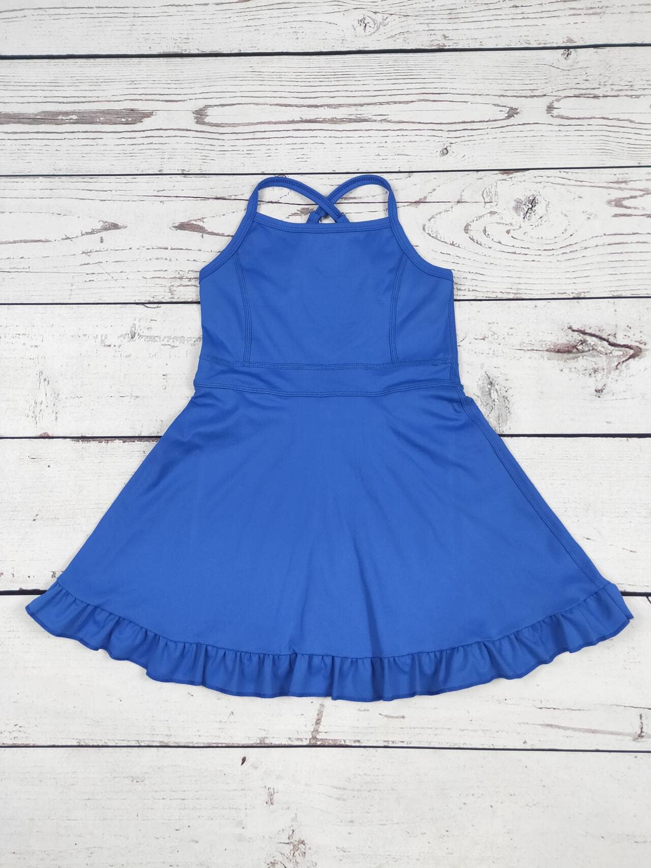 sassy kids palace - Blue Athletic Dress with Ruffle