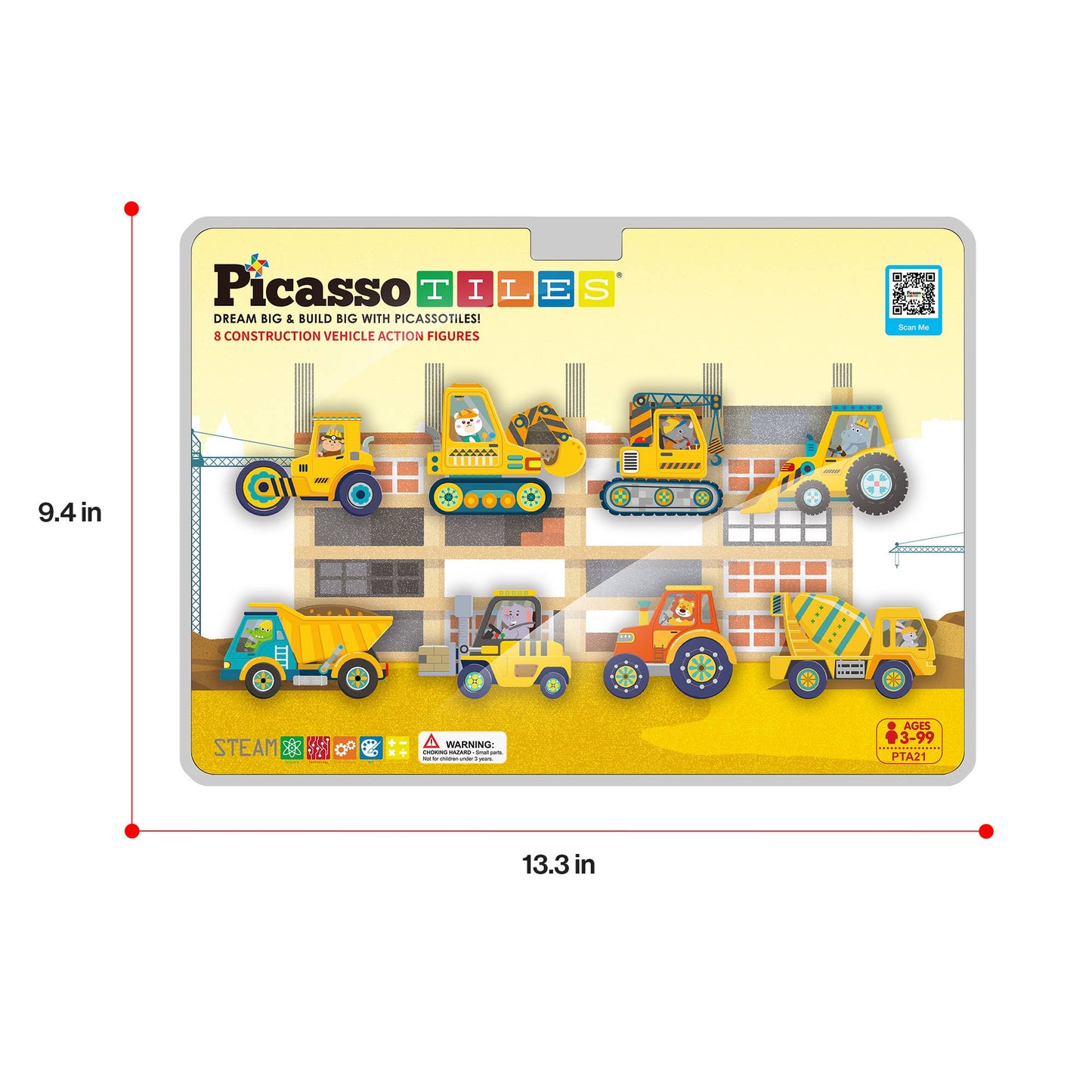 PicassoTiles - PicassoTiles 8pc Construction Magnetic Action Figures