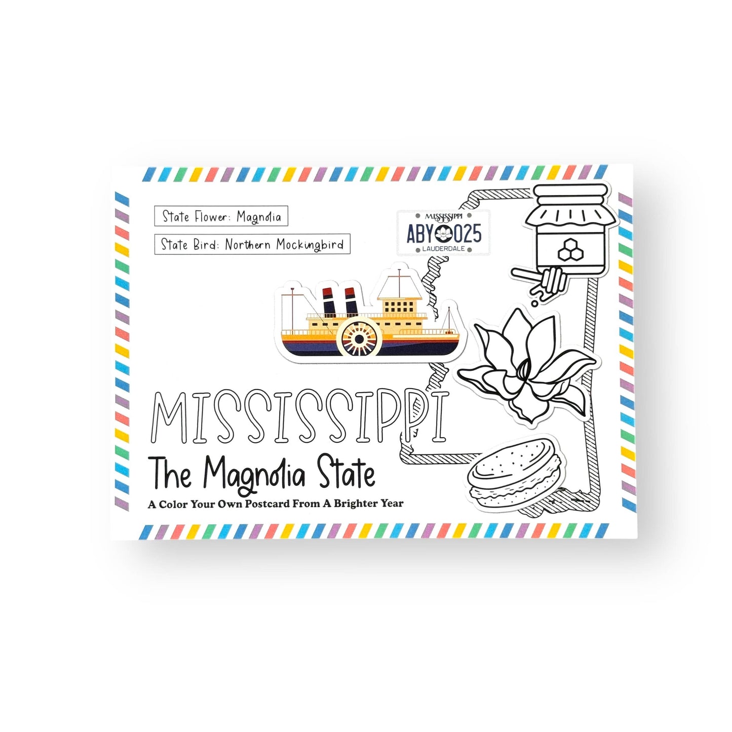 A Brighter Year - Color Your Own Mississippi State Postcard