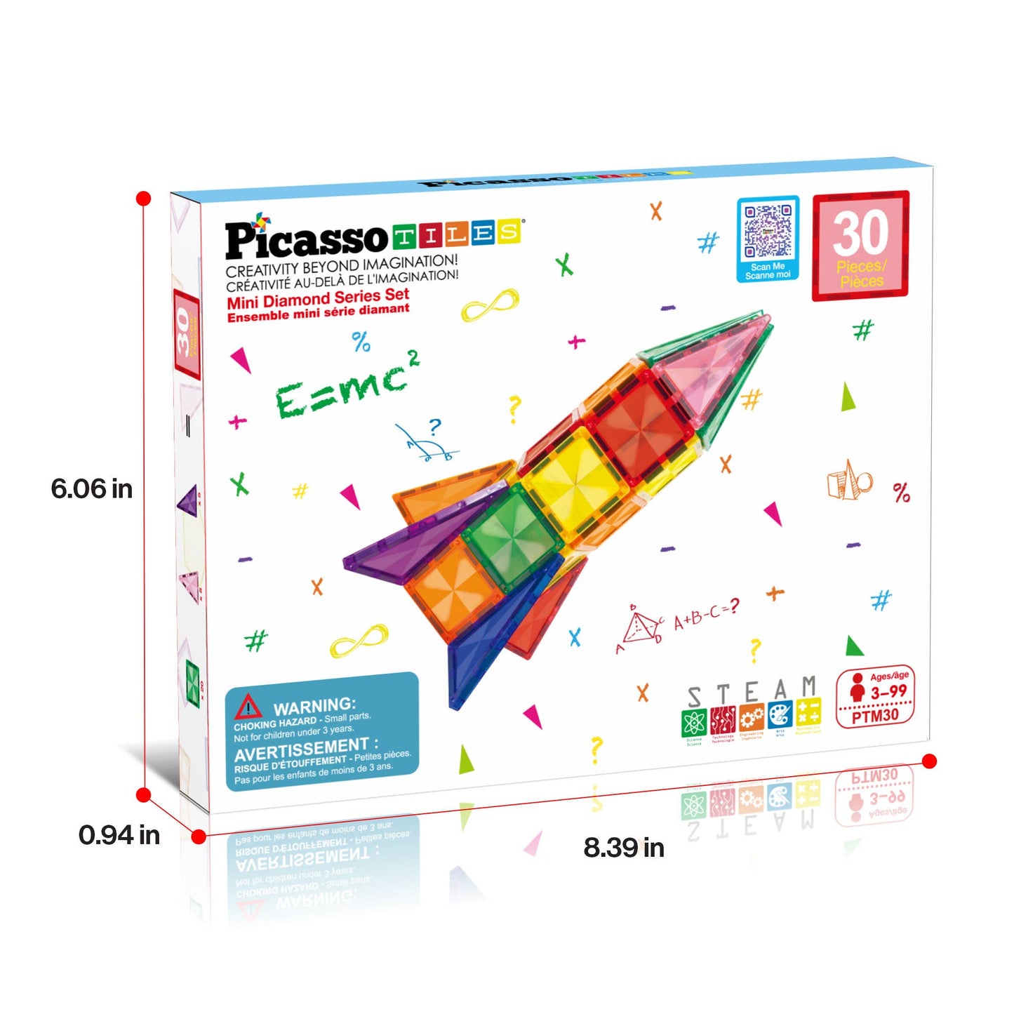 PicassoTiles - PicassoTiles 30pc Travel Size Magnetic Tile Building Set