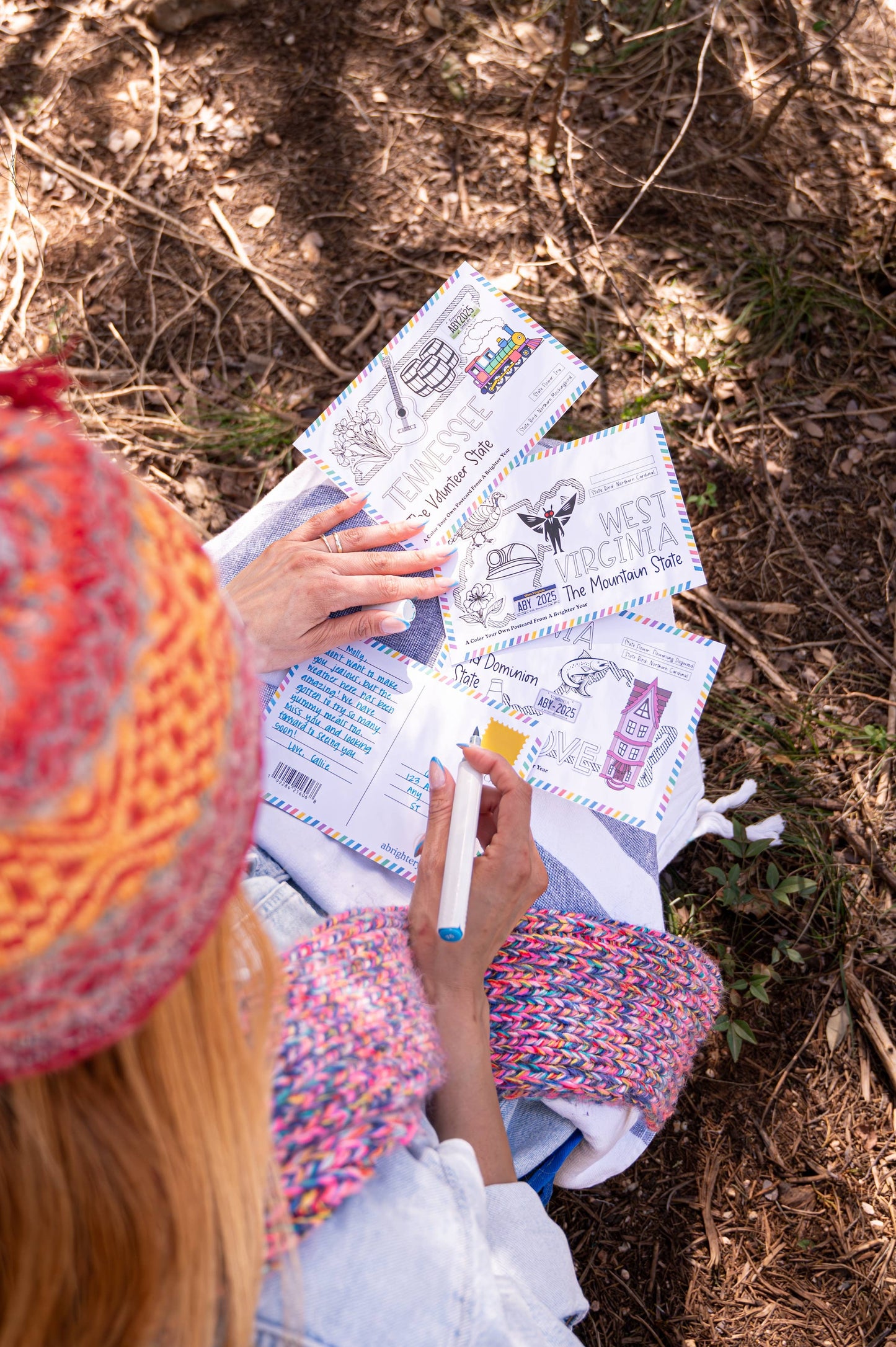 A Brighter Year - Color Your Own Mississippi State Postcard