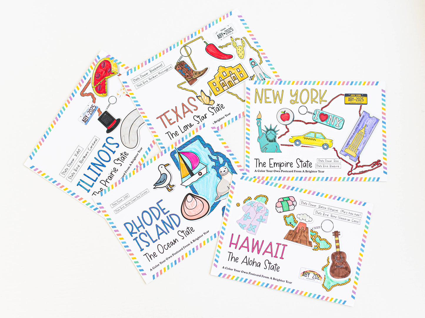 A Brighter Year - Color Your Own Mississippi State Postcard
