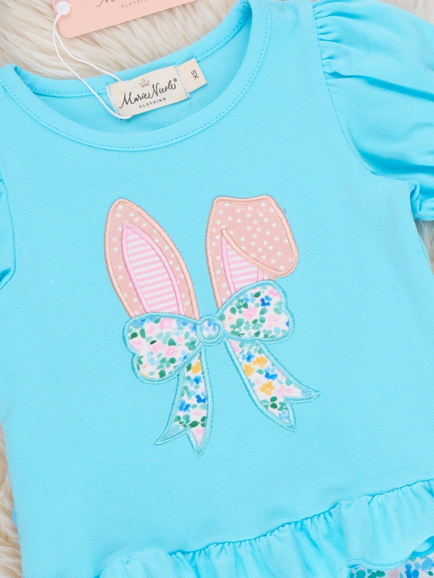 Bunny Ears Blooms Embroidered Short Set