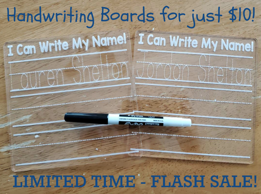 Acrylic Handwriting Practice Boards - Dry Erase