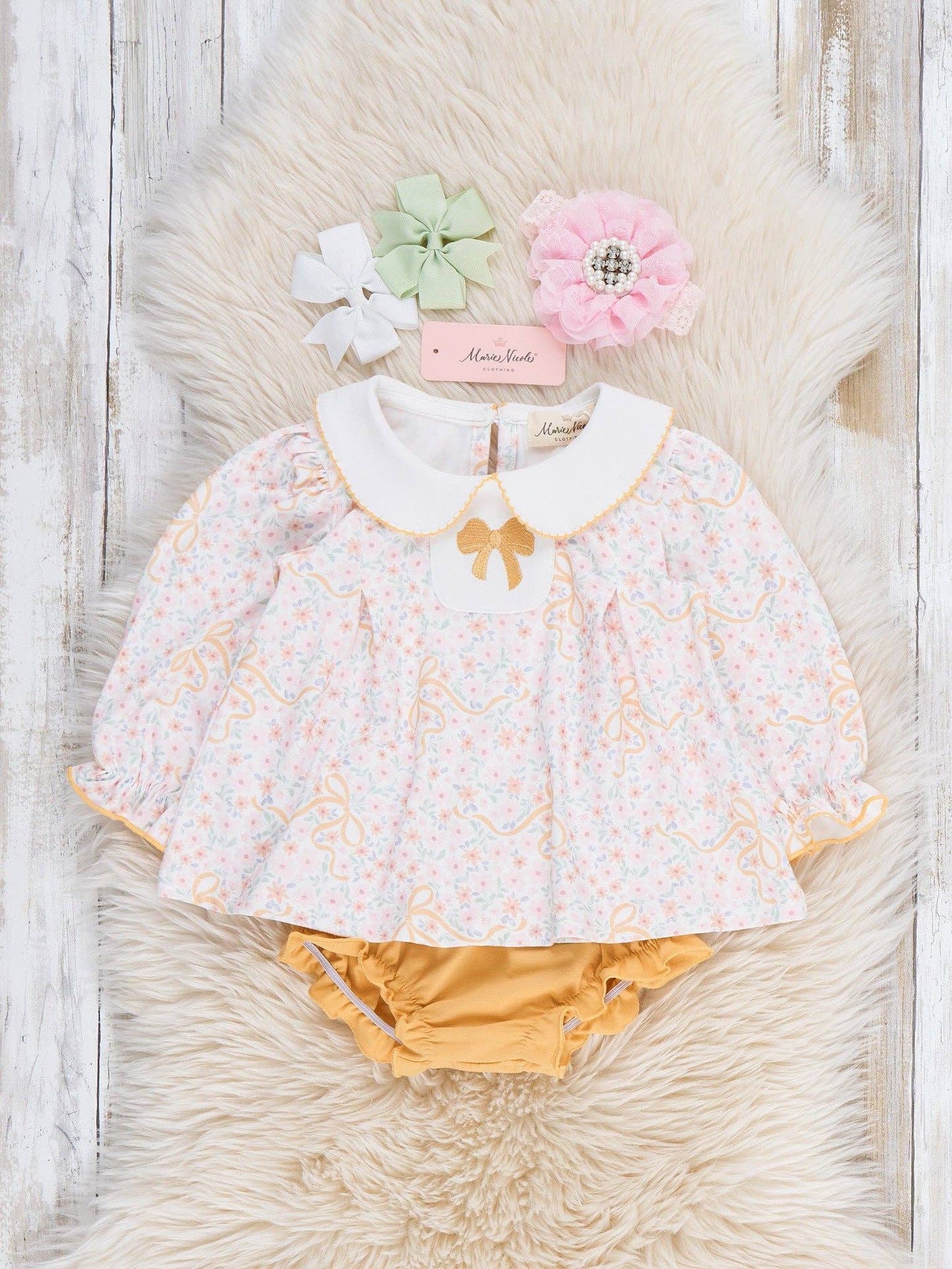 Meadow Bow Florals Collar Bloomer Set