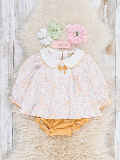 Meadow Bow Florals Collar Bloomer Set