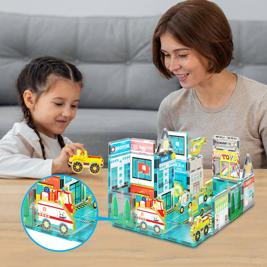 PicassoTiles - PicassoTiles 8pc Metro City Magnetic Action Figures