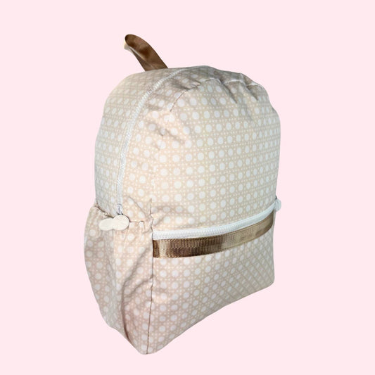 Champagne Bungalow ~Glossy~ Medium Backpack w/ Pockets