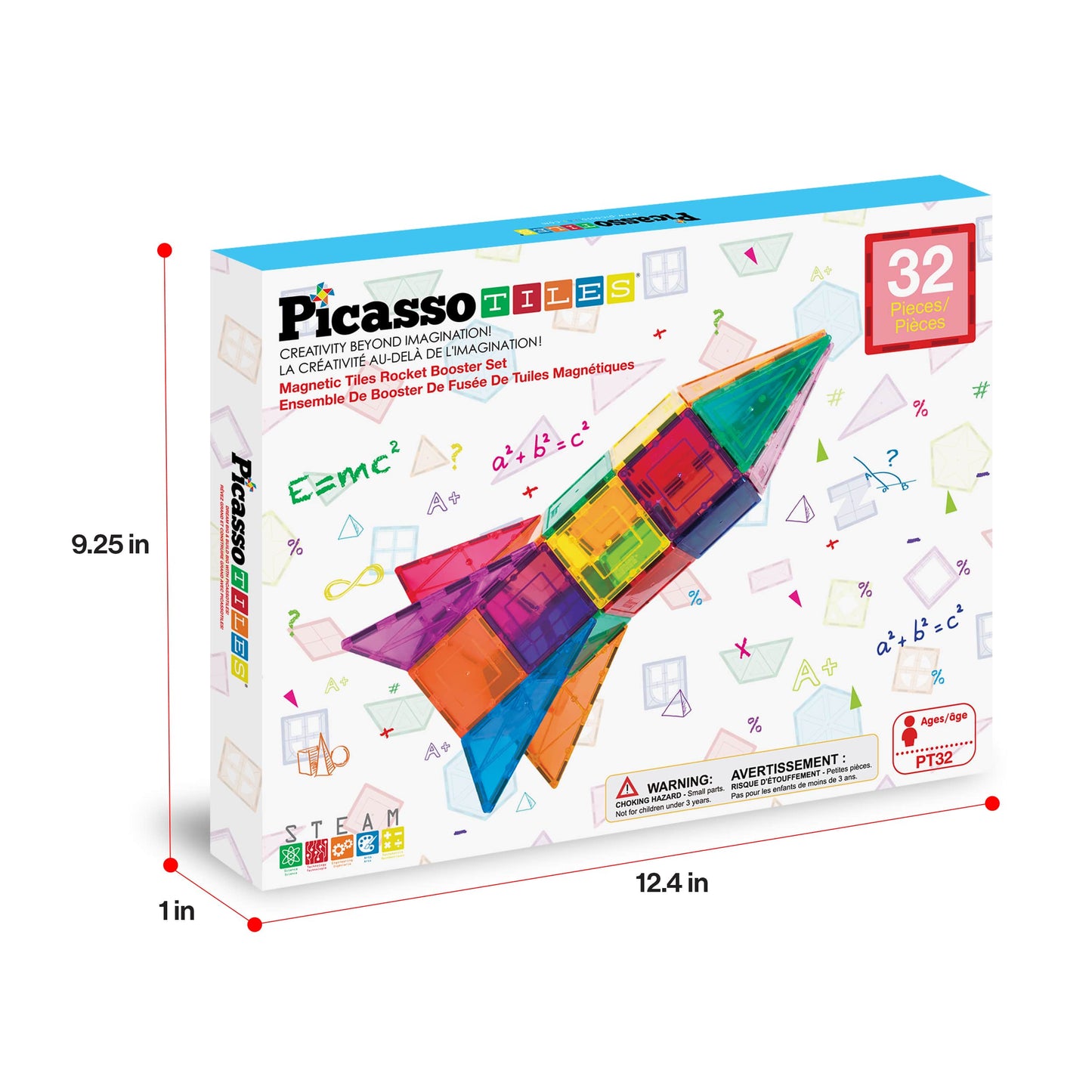 PicassoTiles - PicassoTiles 32pc Rocket Magnetic Tile Building Set