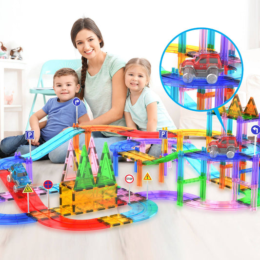 PicassoTiles - PicassoTiles 3 Pack Cars for Magnet Race Track Building Sets