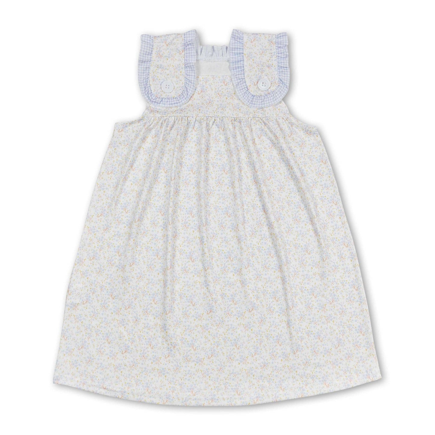 Lavender Gingham Ruffle Dress