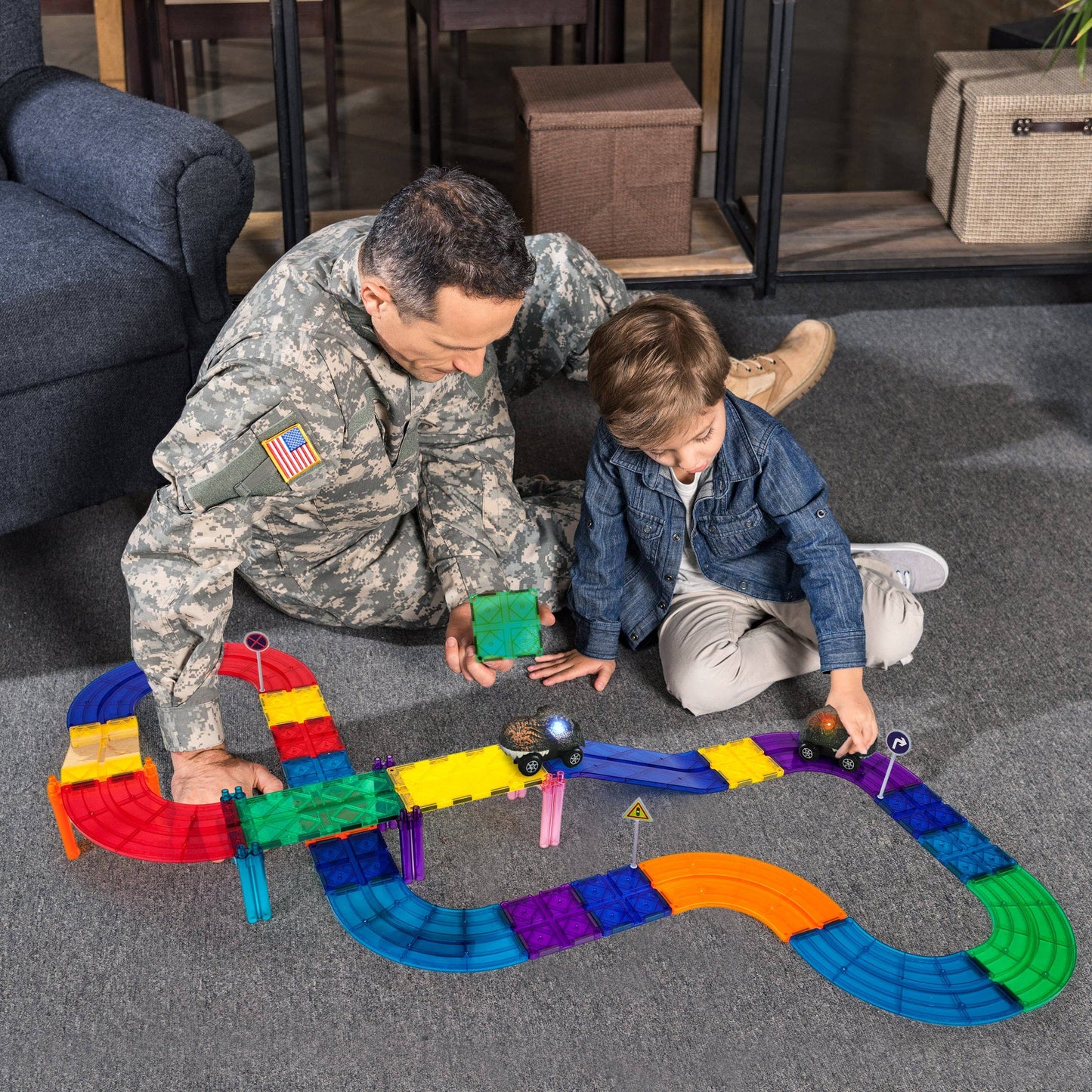 PicassoTiles - PicassoTiles Dinosaur Cars for Kids Race Track