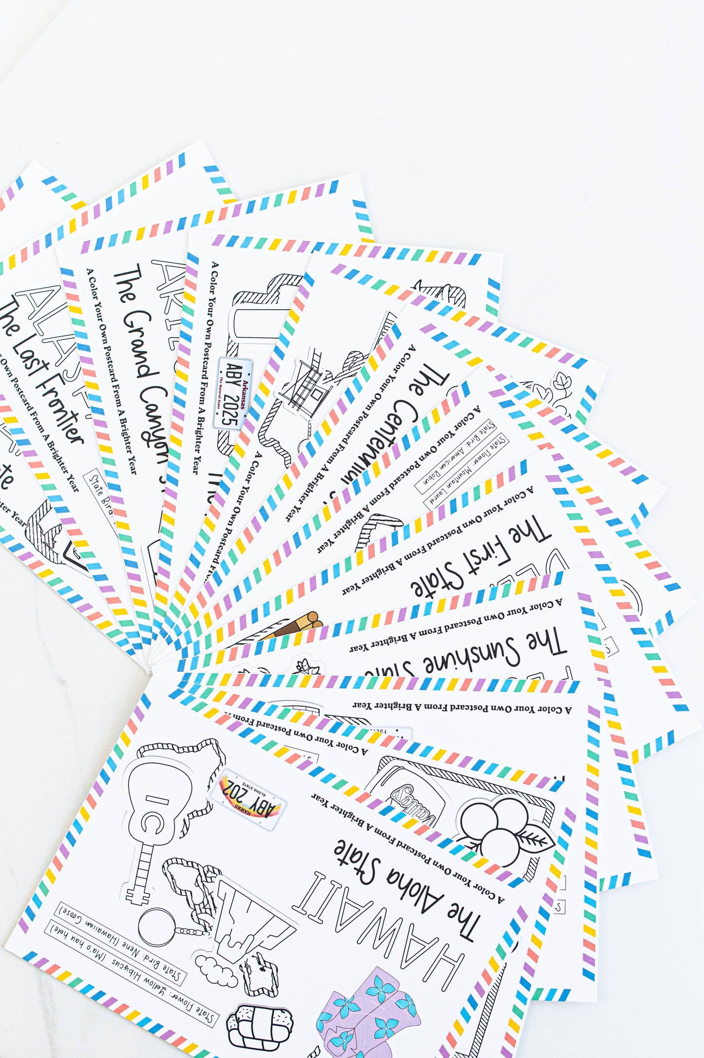 A Brighter Year - Color Your Own Mississippi State Postcard
