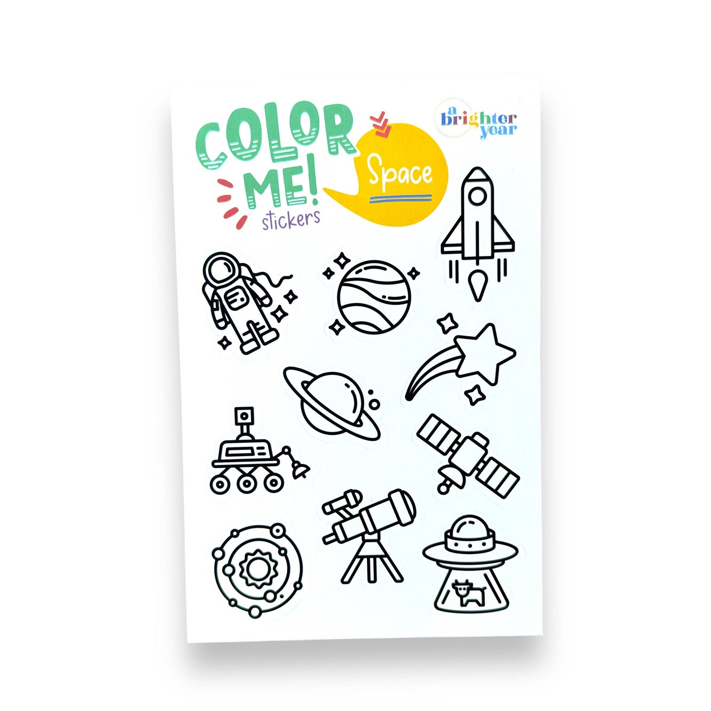 A Brighter Year - Color Your Own Space High Quality Sticker for Kids & Baby