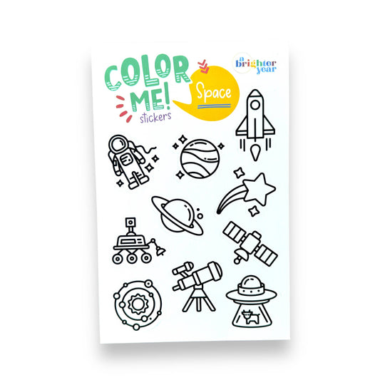 A Brighter Year - Color Your Own Space High Quality Sticker for Kids & Baby