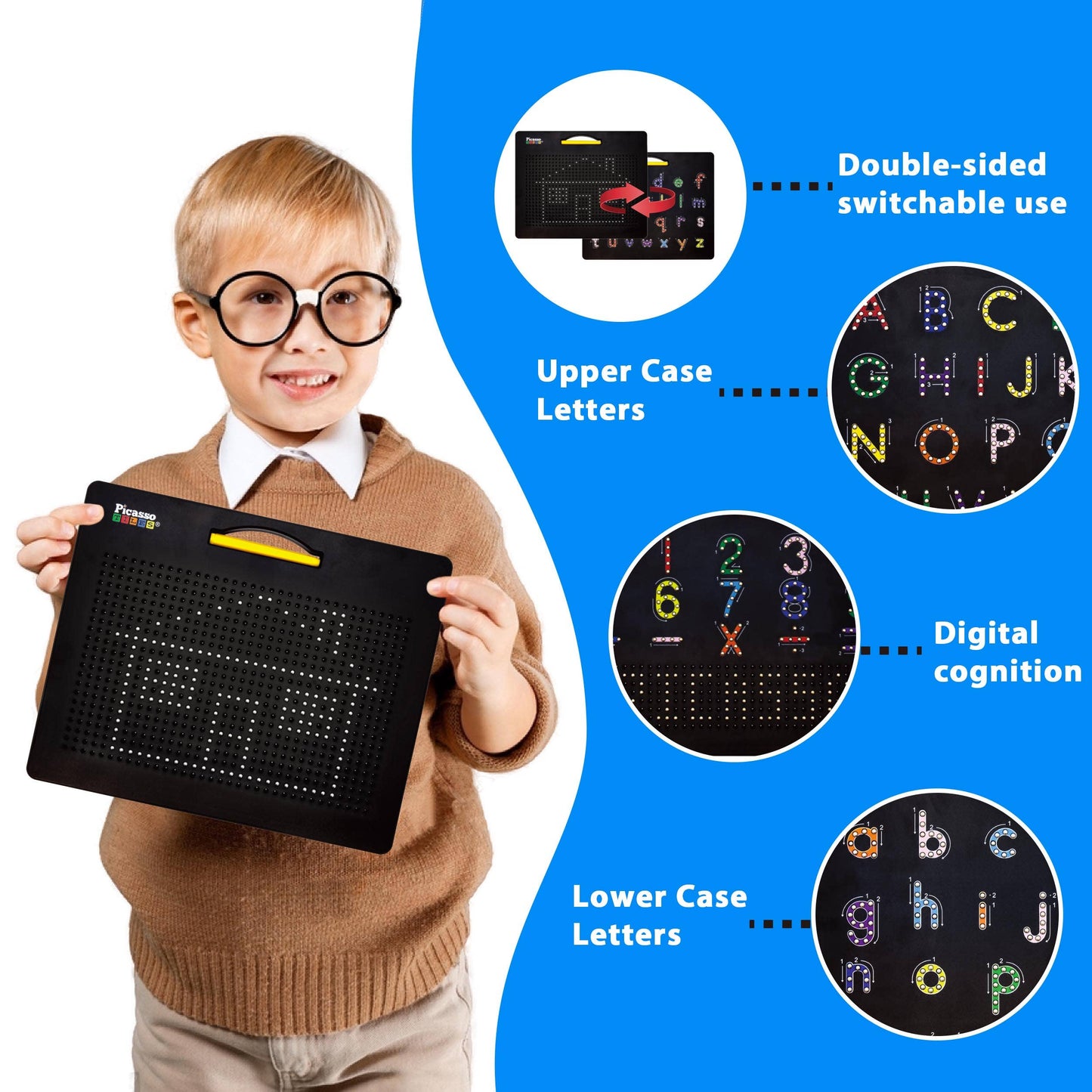 PicassoTiles - PicassoTiles 2PK Magnetic Educational Drawing Tablet Pad