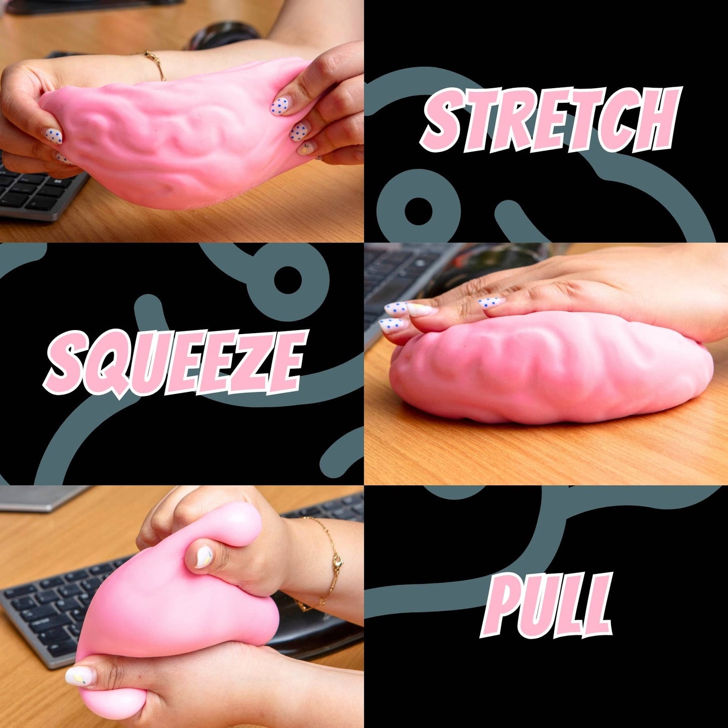 Boxer Gifts - Giant Brain Stress Ball – Large Squishy Toy for Adults