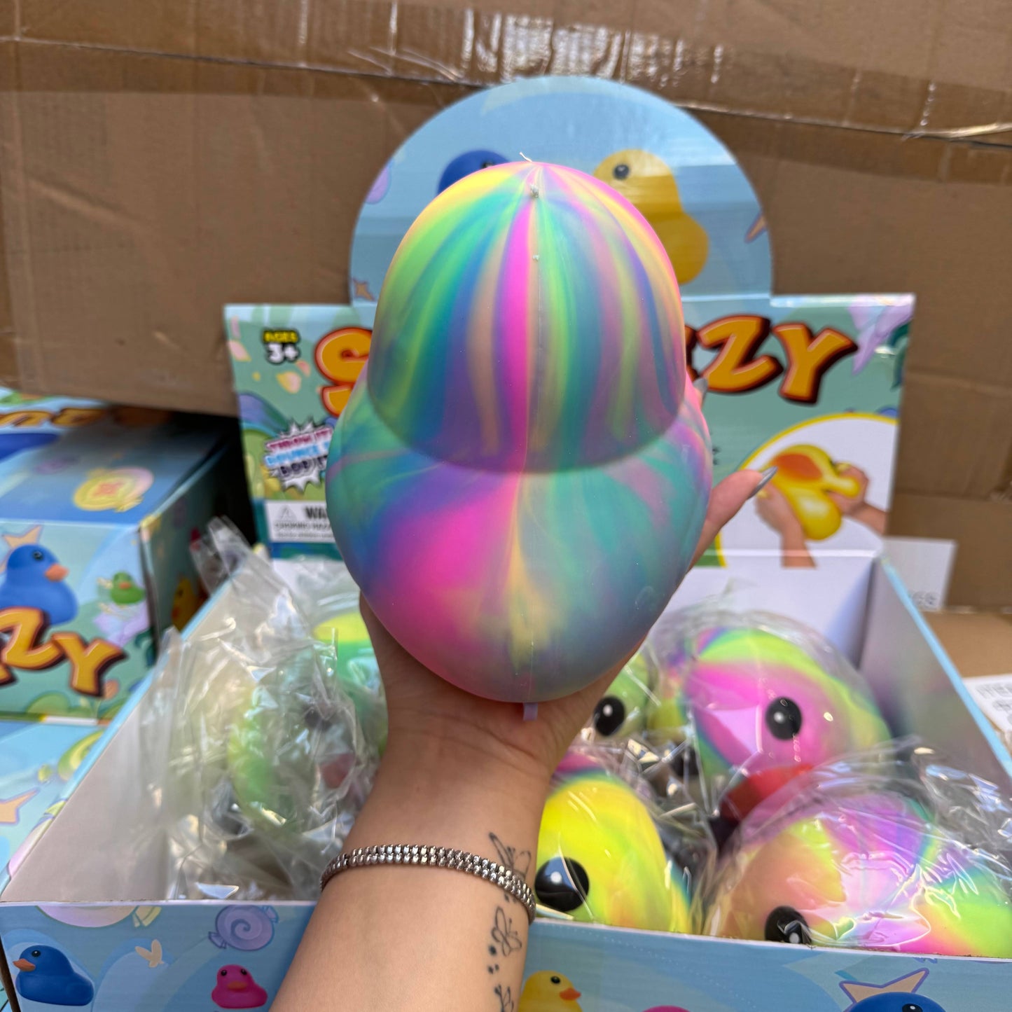 JUMBO Tiedye Rubber Duck Squishy