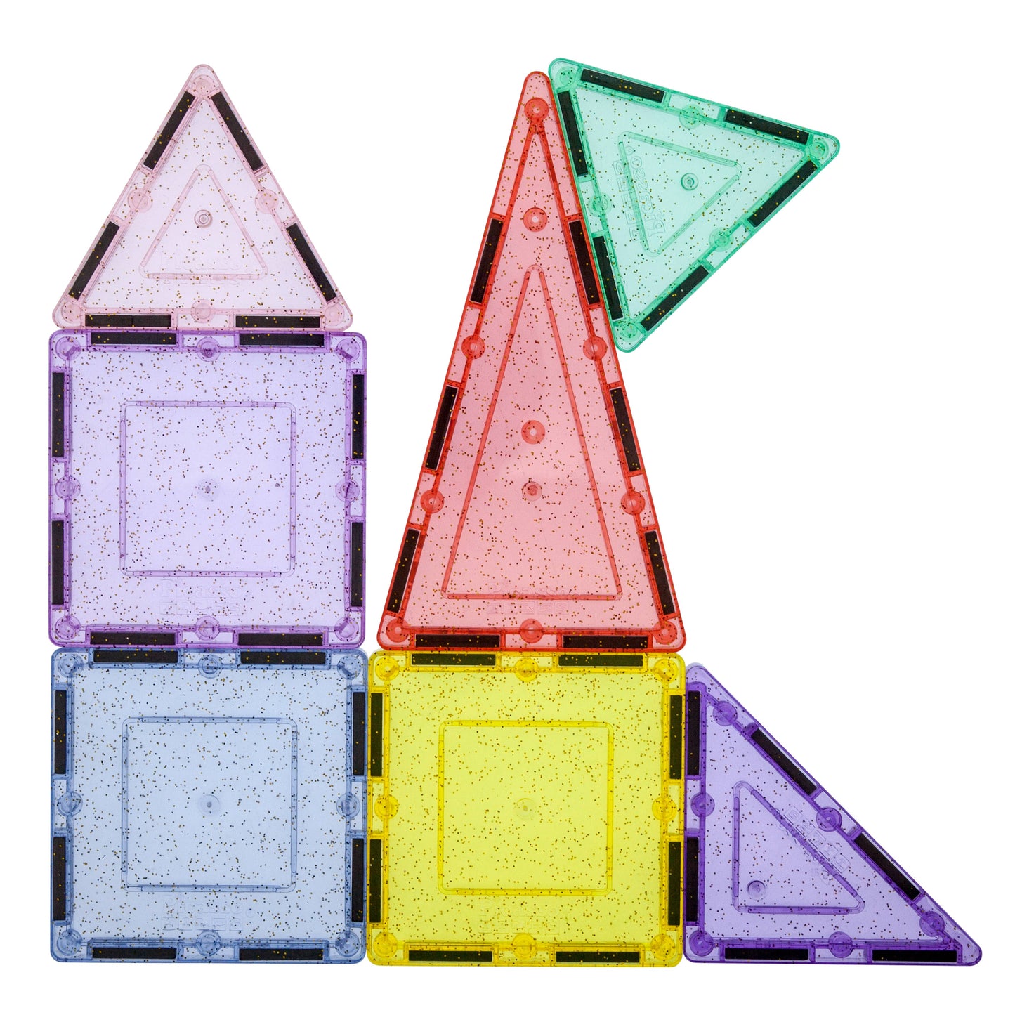 PicassoTiles - PicassoTiles 48pc Glitter Magnetic Tile Building Set