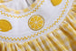Yellow Gingham Lemon Smocked Flutter Romper