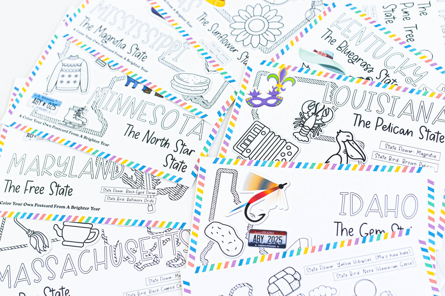 A Brighter Year - Color Your Own Mississippi State Postcard