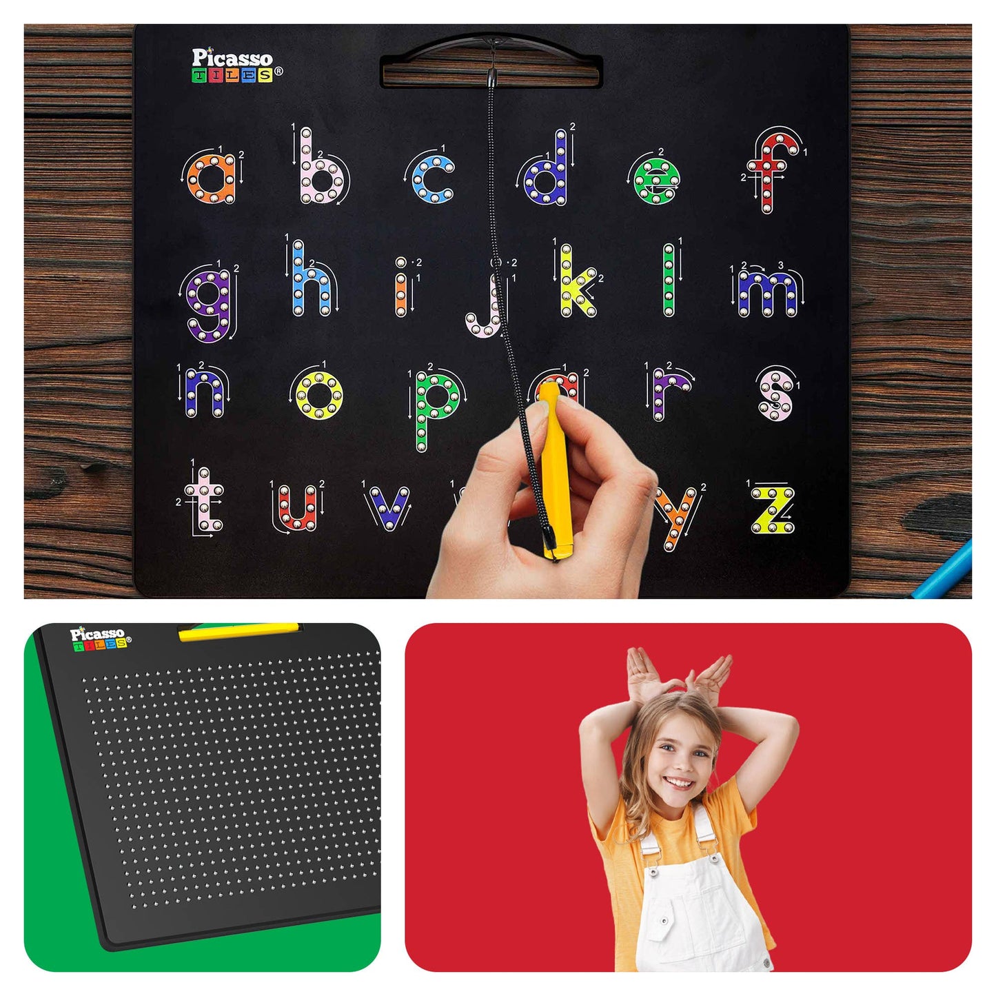 PicassoTiles - PicassoTiles Double-Sided Magnetic Drawing Tablet Pad