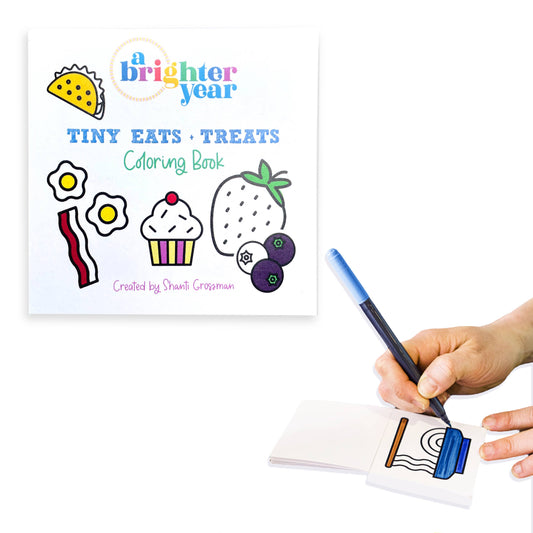 A Brighter Year - Tiny Eats Treats Easy Tear Glue Bind Coloring Book for Adult