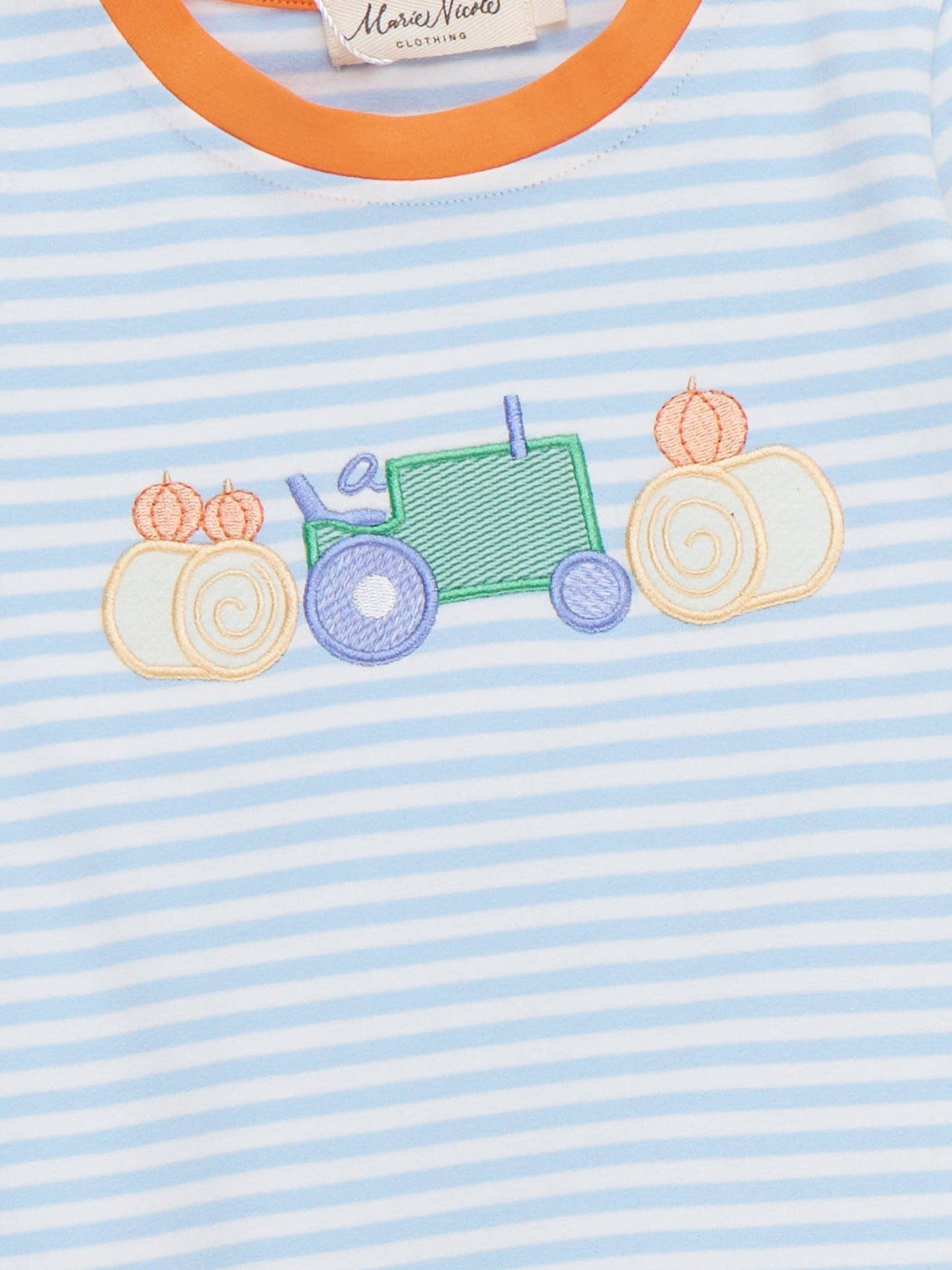 Pumpkin Harvest Ride Stripe Pant Set-Boy