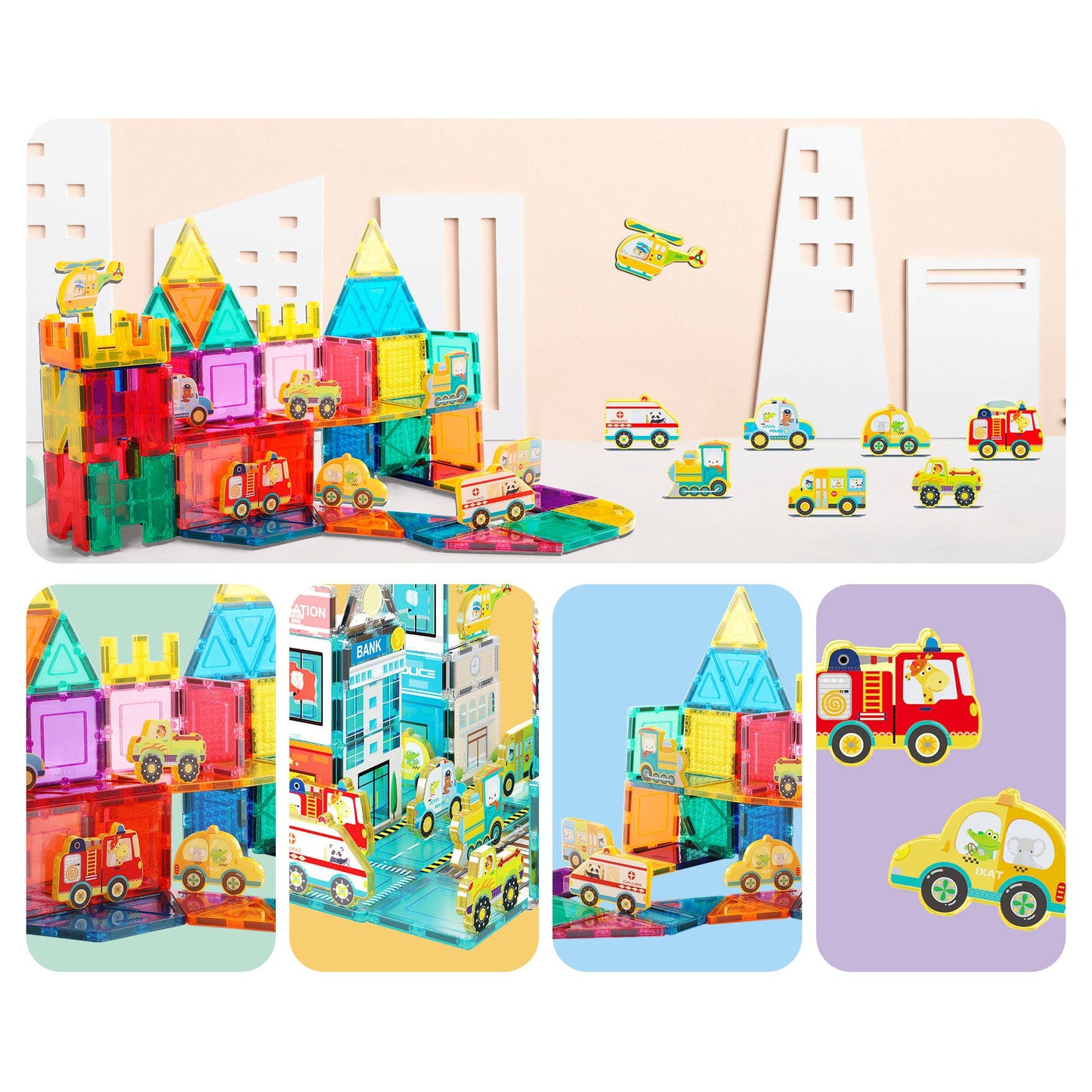 PicassoTiles - PicassoTiles 8pc Metro City Magnetic Action Figures