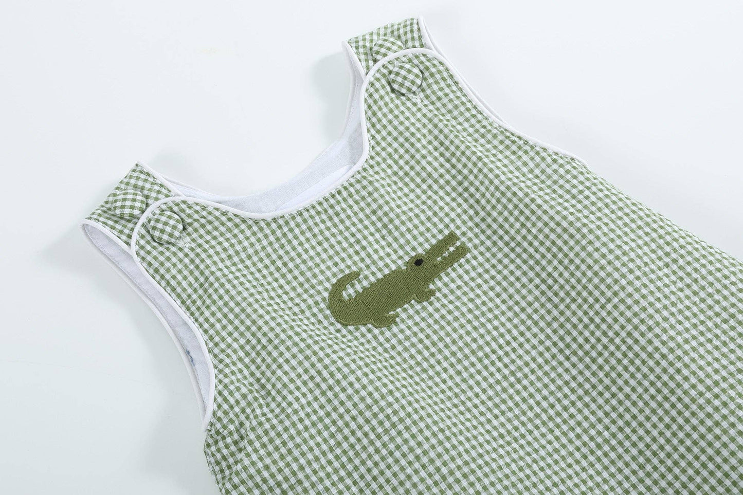 Green Gingham Alligator Bubble