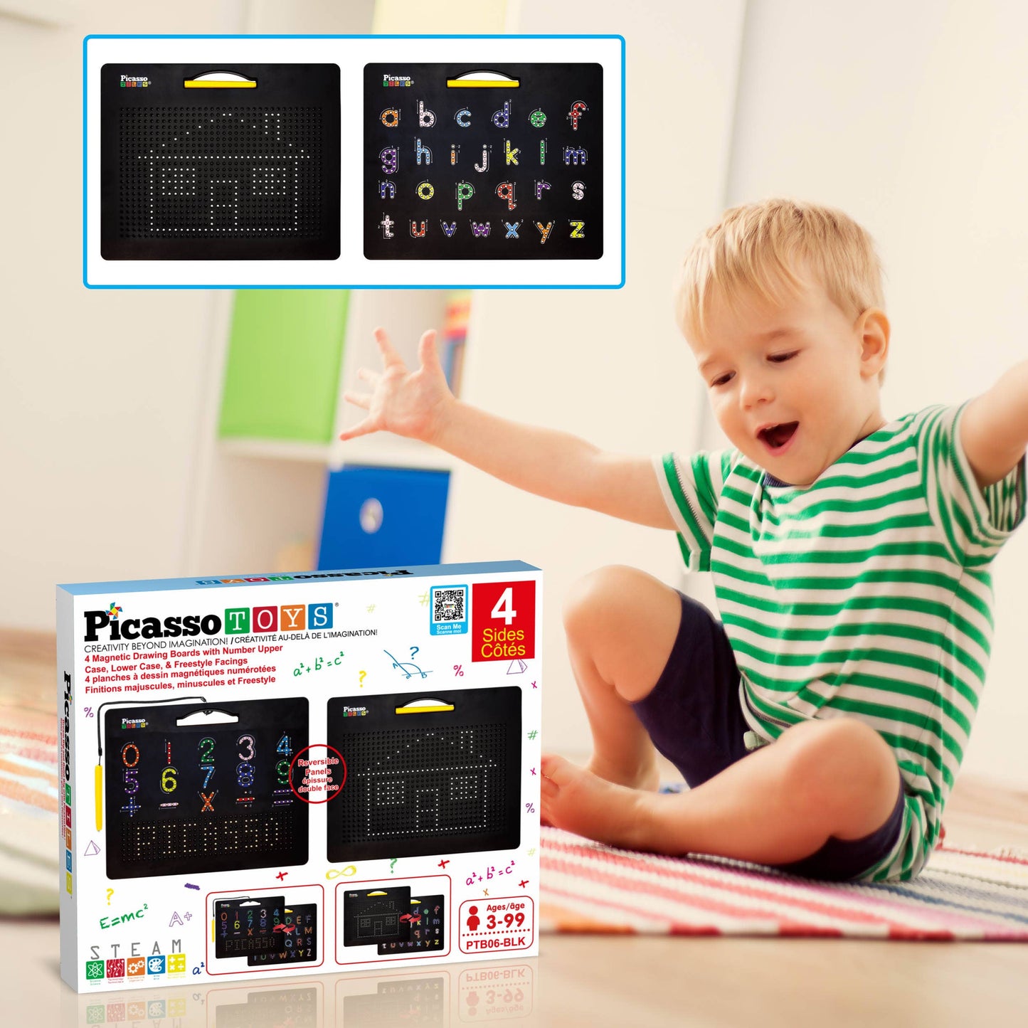 PicassoTiles - PicassoTiles 2PK Magnetic Educational Drawing Tablet Pad
