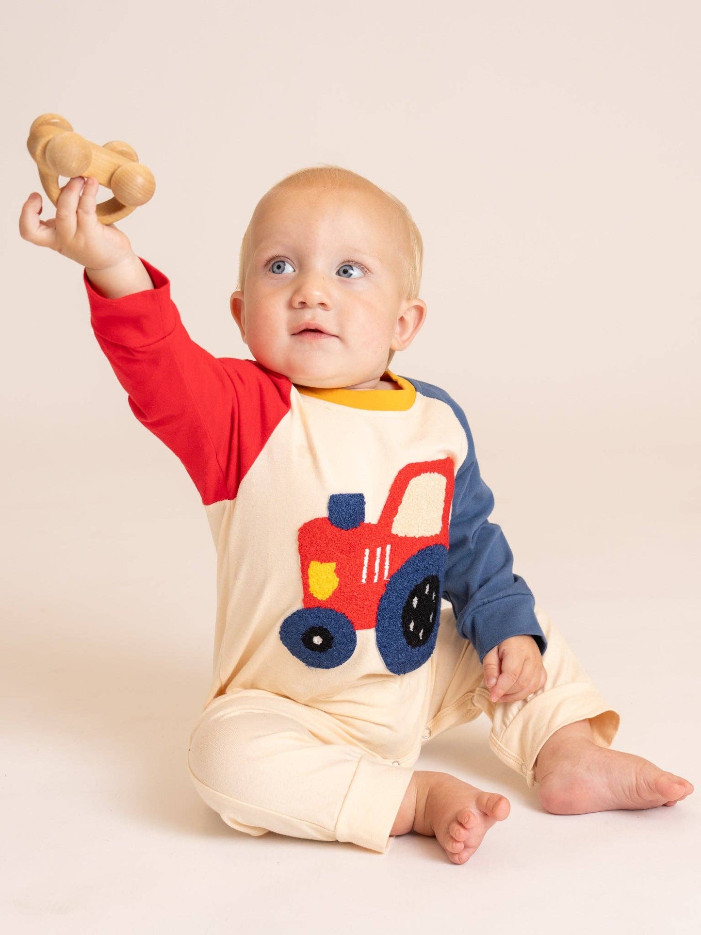 Tractor Trail Colorblock Romper
